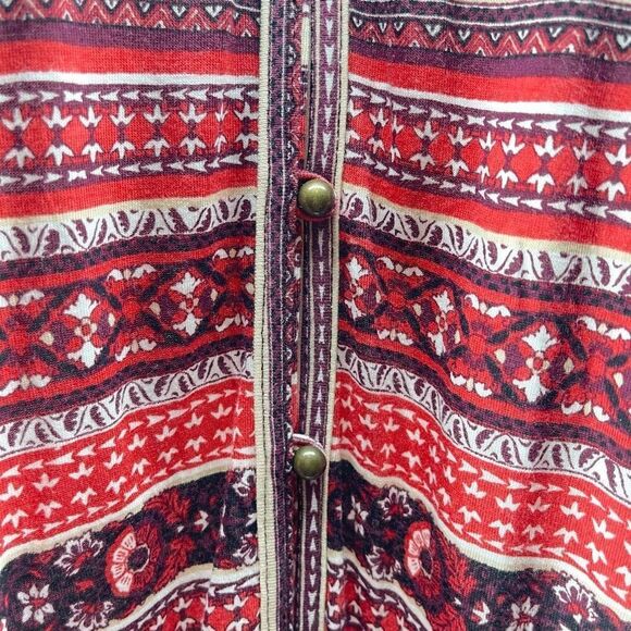 Chelsea Studio Boho Stripe Hi-Low Henley Tunic Top 4X 34/36 NWT Button Front - Picture 6 of 15